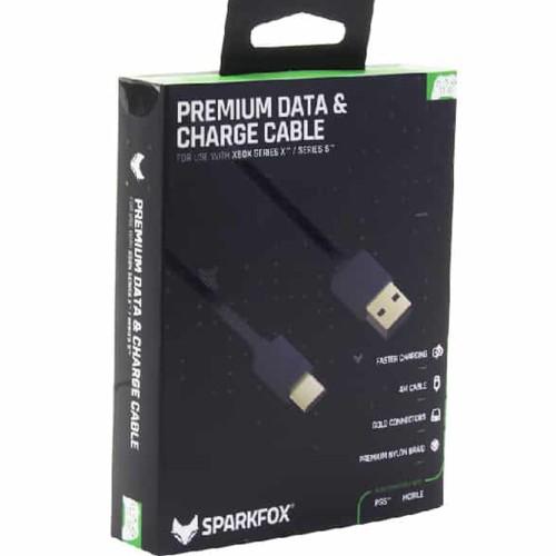 SparkFox Premium Braided Data and Charge Cable Type-A to Type-C For Xbox Sereis X and S